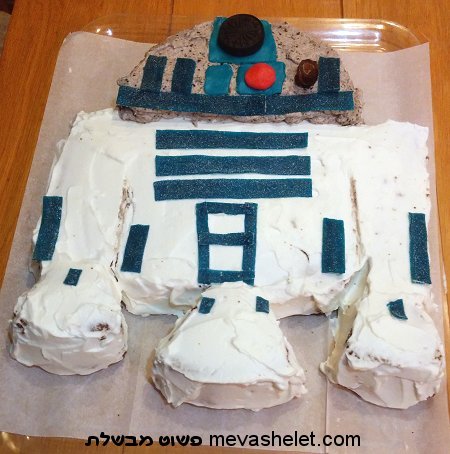 עוגת יום הולדת בצורת R2D2 מהסרט Star Wars (מלחמת הכוכבים) R2D2 Birthday Cake
