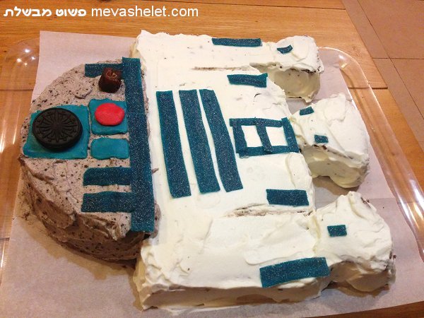 עוגת יום הולדת בצורת R2D2 מהסרט Star Wars (מלחמת הכוכבים) R2D2 Birthday Cake